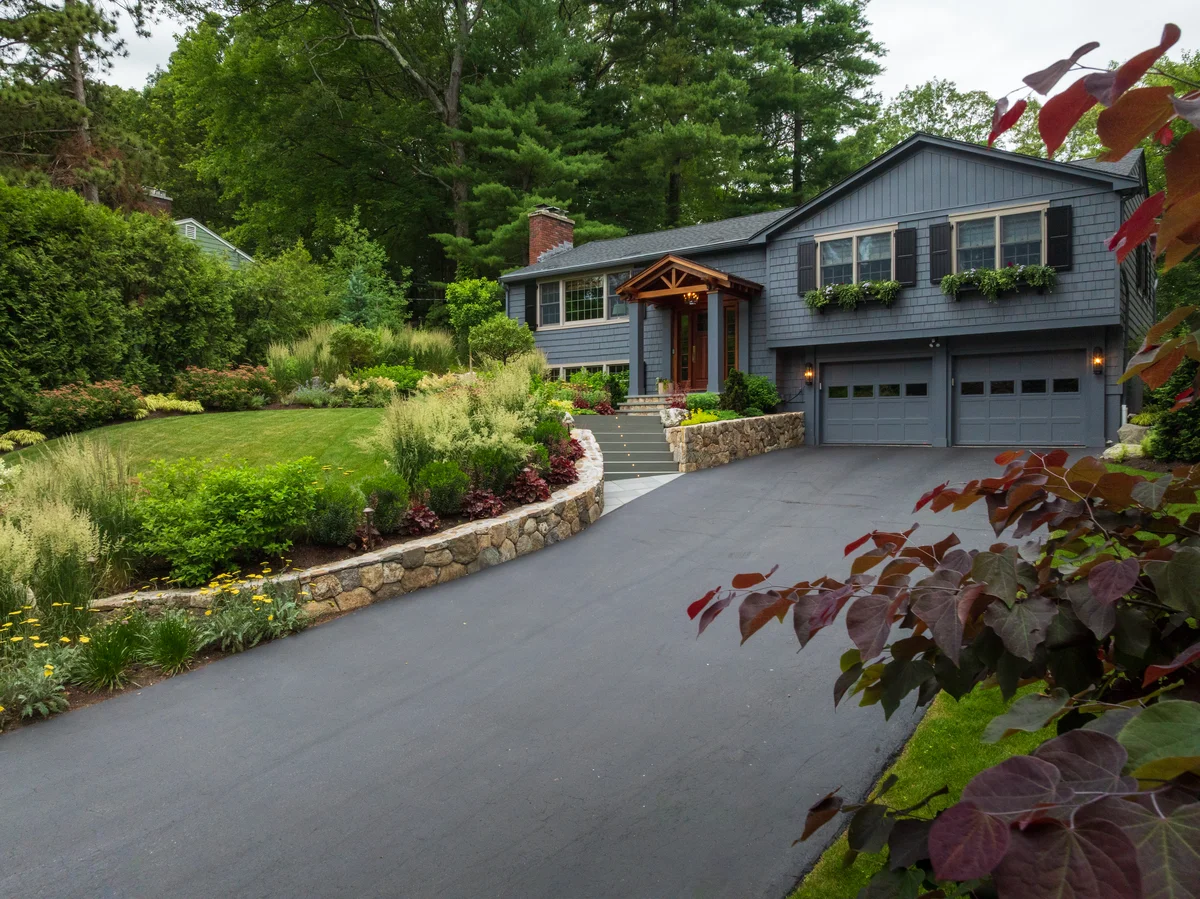 driveway landscaping and design by Lynch Landscape and Tree service, sudbury, ma